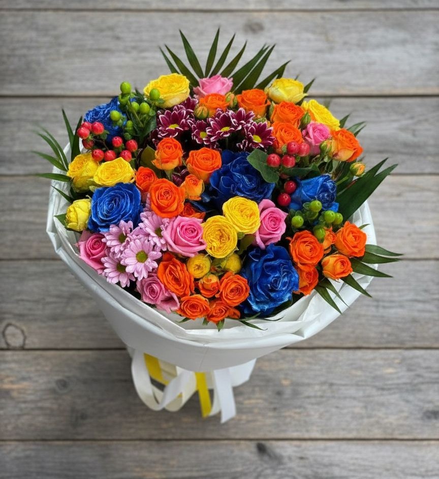 Букет цветов из: Розы и Хризантемы в Землянске