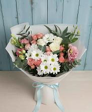 Букет цветов из:  Розы, Лизиантусы и Хризантемы в Землянске
