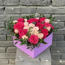 Цветочная композиция из Розы в коробке в Землянске