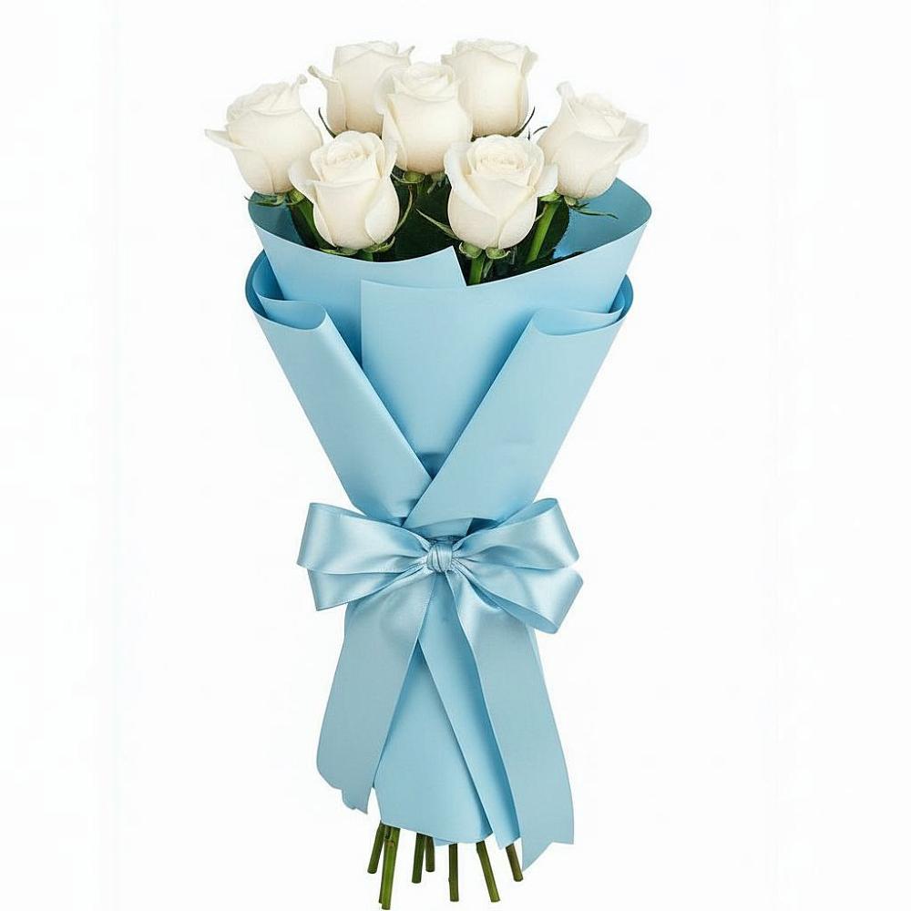 Букет 7 белых роз Проуд в Землянске