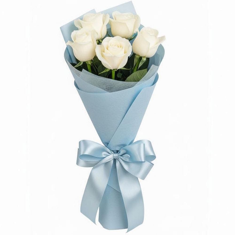 Букет 5 Белых роз Проуд в Землянске