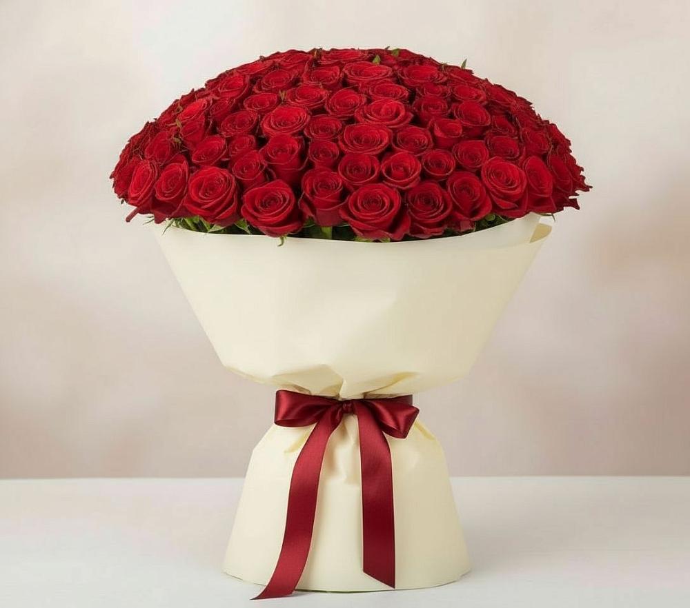 Букет 101 Красная роза Милано в Землянске