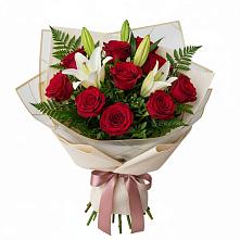 Букет цветов из:  Лилии и Розы в Землянске