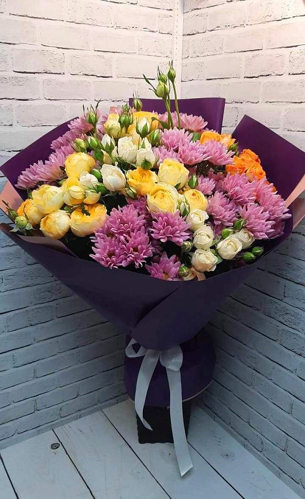 Букет цветов из: Хризантемы и Розы в Землянске