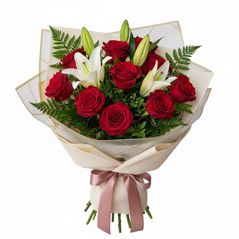 Букет цветов из: Лилии и Розы в Землянске