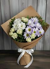 Букет цветов из:  Хризантемы и Розы в Землянске