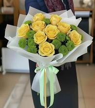 Букет цветов из:  Хризантемы и Розы в Землянске