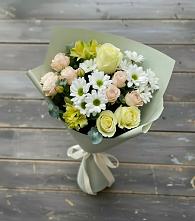 Букет цветов из:  Альстромерии, Розы и Хризантемы в Землянске
