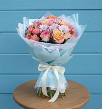 Букет цветов из:  Хризантемы и Розы в Землянске